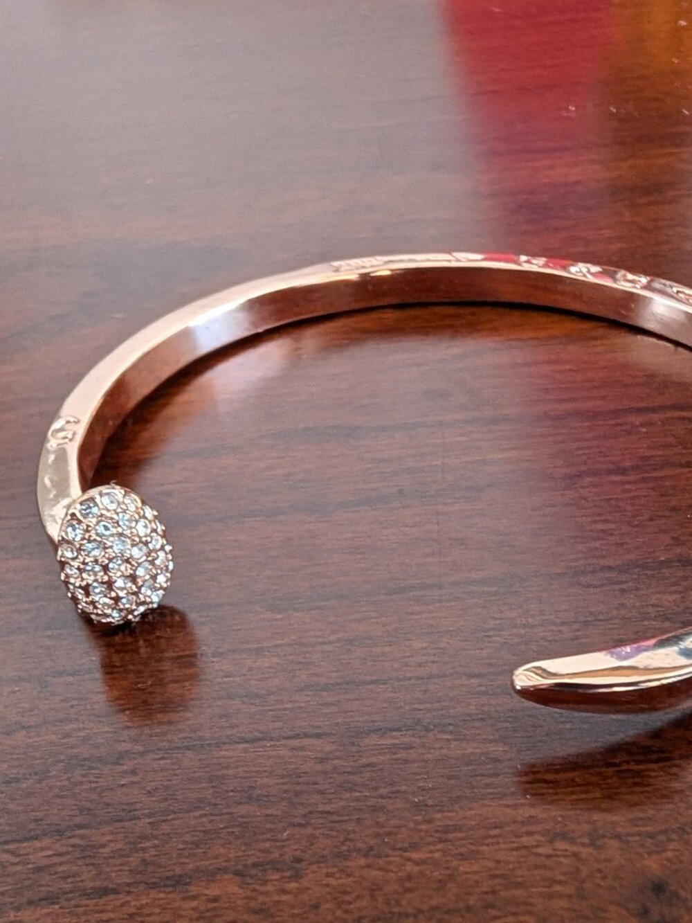 Giles & Brother Railroad Spike Bracelet Cuff Rose Gold Pave
